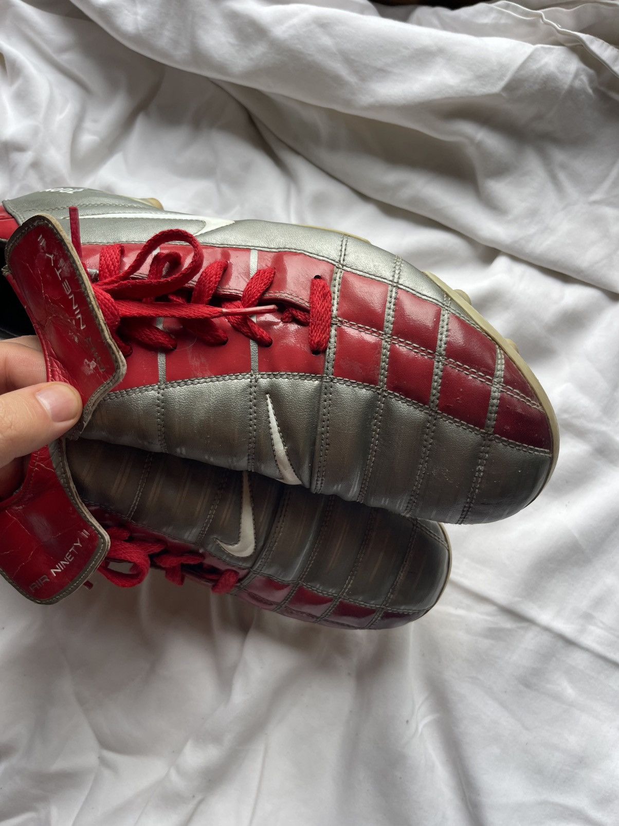 Nike 2004 Nike Total 90 Silver / Red Soccer cleats boots Size US 12 / EU 45 - 11 Thumbnail