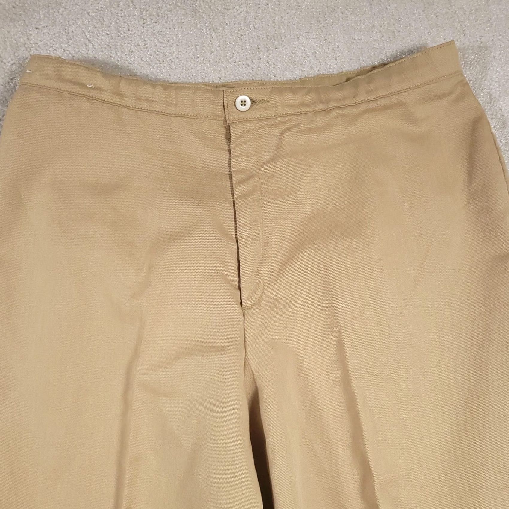 JCPenney JCPenney Pants Mens 34x29 Khaki Flat Front Classic Fit Chino Cotton Casual Size US 31 - 3 Thumbnail