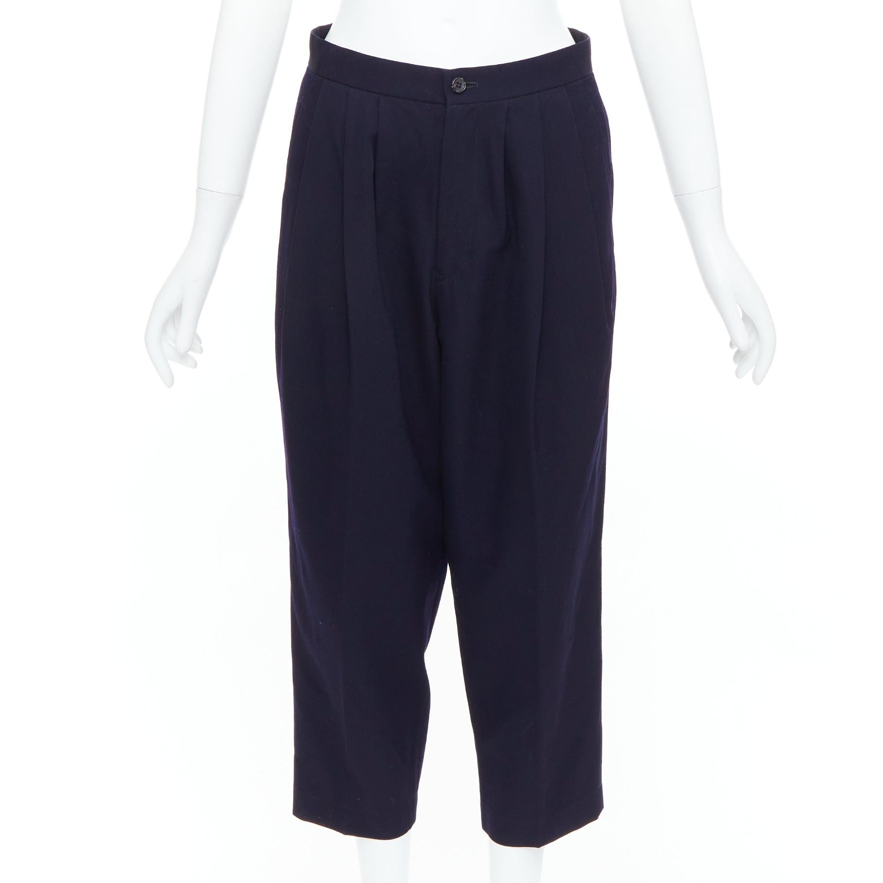 Comme des Garcons COMME DES GARCONS 2016 navy wool balloon cropped trousers S Size 27" / US 4 / IT 40 - 1 Thumbnail