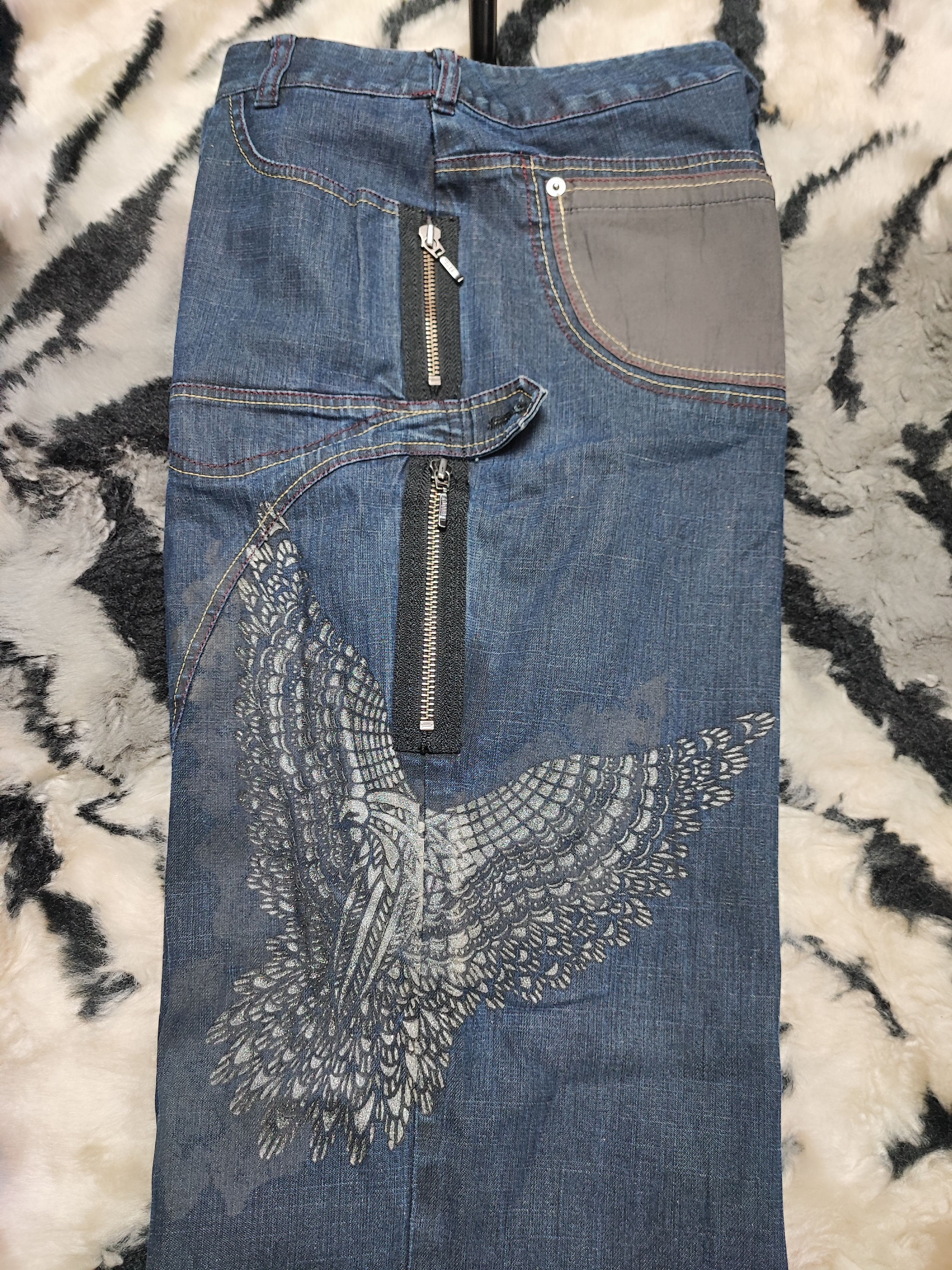 Number (N)ine Vintage Eagle Embroidery Baggy Loose Bootcut Wide Leg Size US 28 / EU 44 - 22 Thumbnail