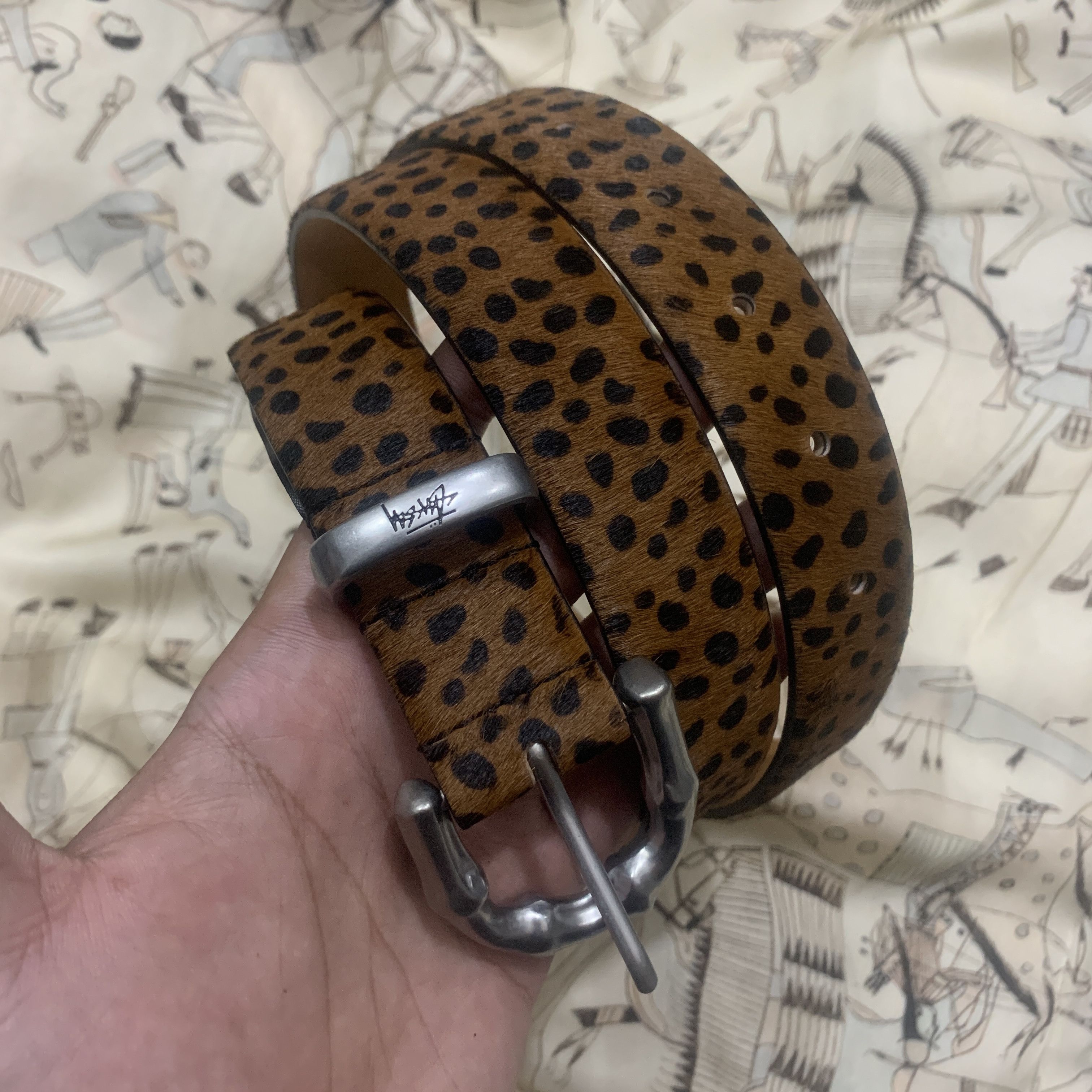 Stussy Stussy Pony Hair Dress Belt Pink Cheetah Print | Grailed