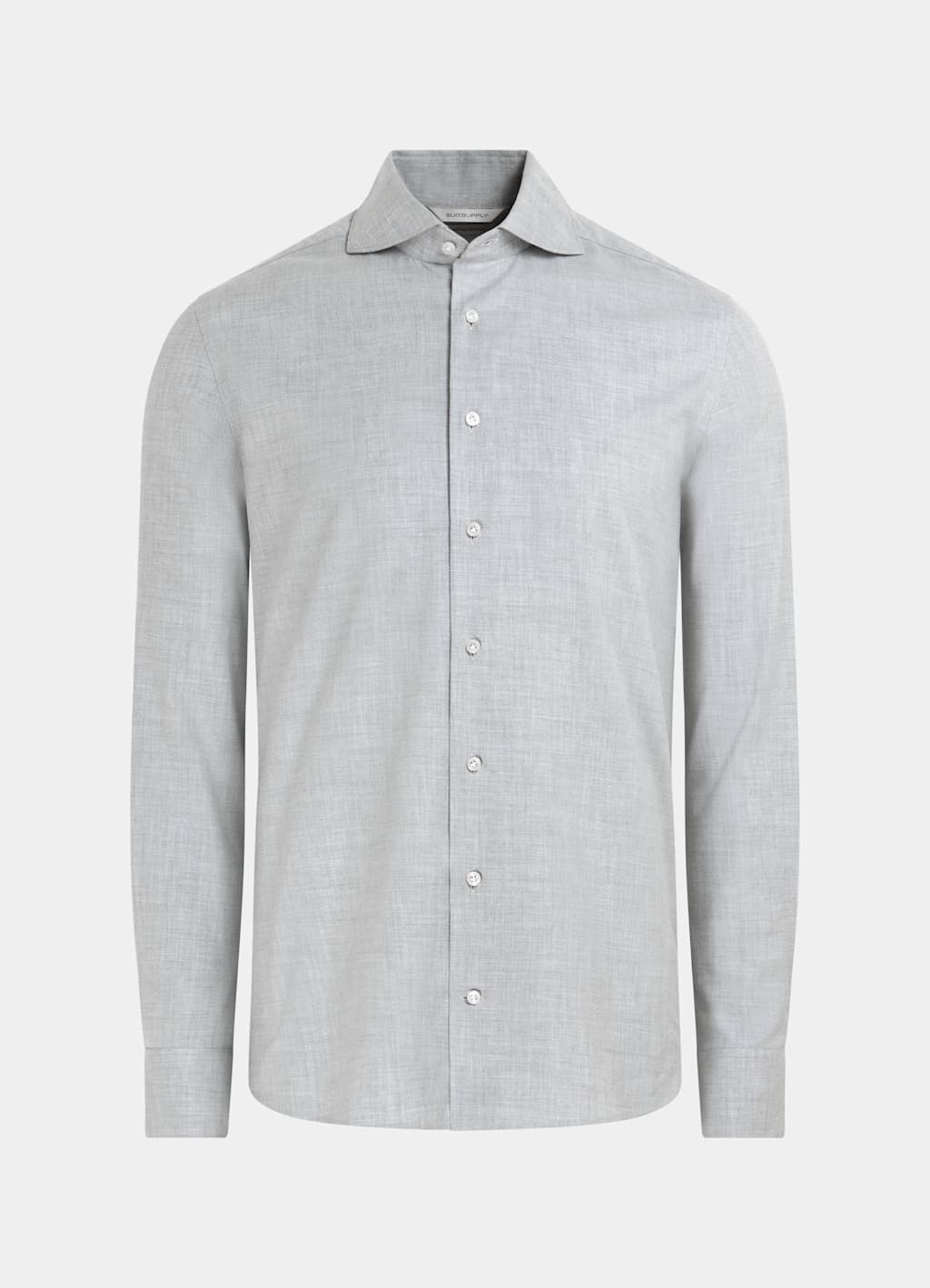 Suitsupply Suitsupply Egyptian Cotton Button Shirt Light Grey Slim Fit Size US M / EU 48-50 / 2 - 1 Thumbnail