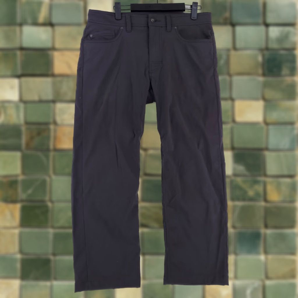 Prana Prana Brion Pants Slim Fit Dark Gray Mens 33 x 32 Performance Hiking Pants 33 x 26 Actual Mens Slim Gray Prana Brion Pants Size US 33 - 1 Thumbnail