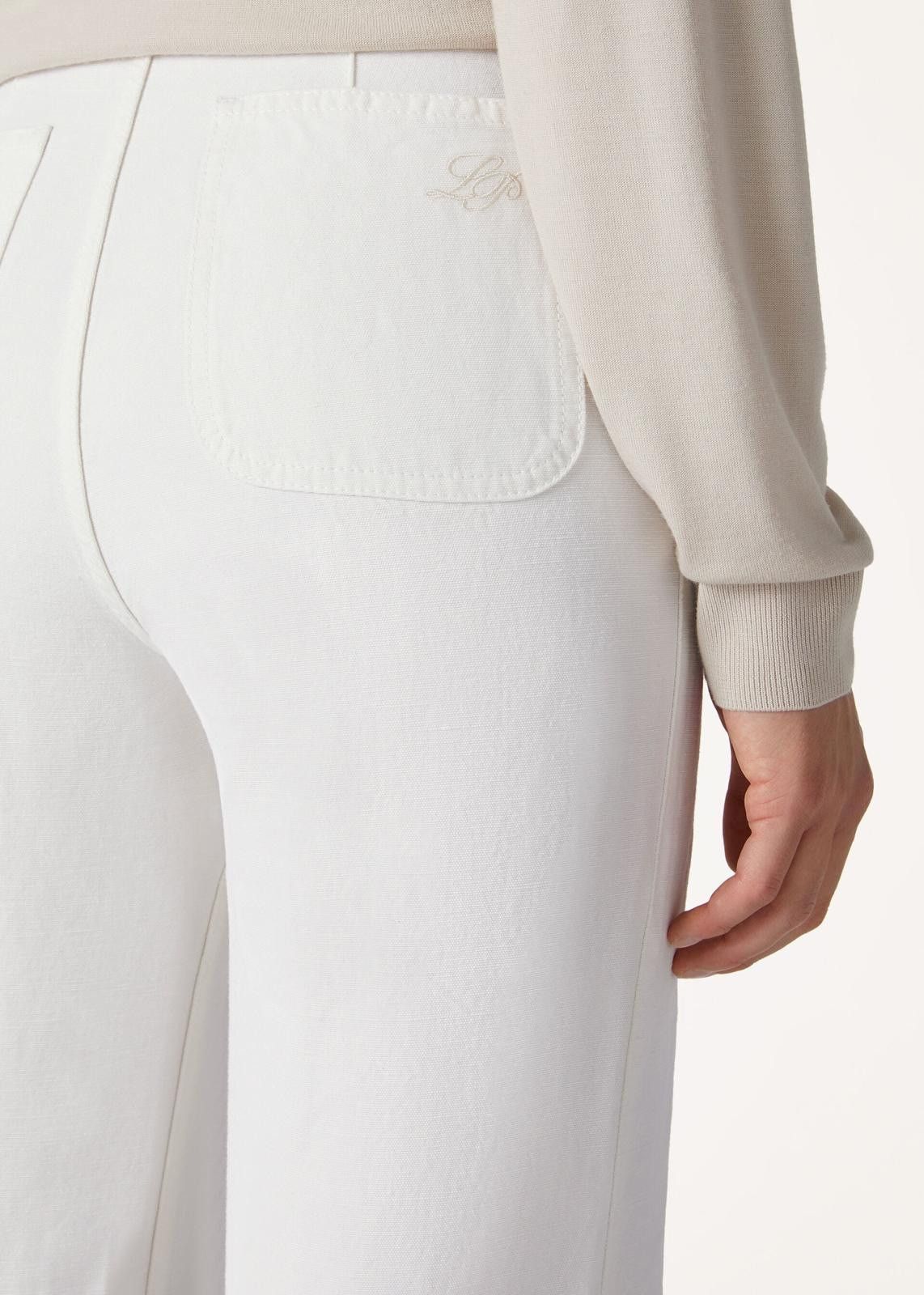 Loro Piana o1srvl11e0425 FAM8742 Linen Danbeth Trouser in White Size 28" / US 6 / IT 42 - 4 Thumbnail