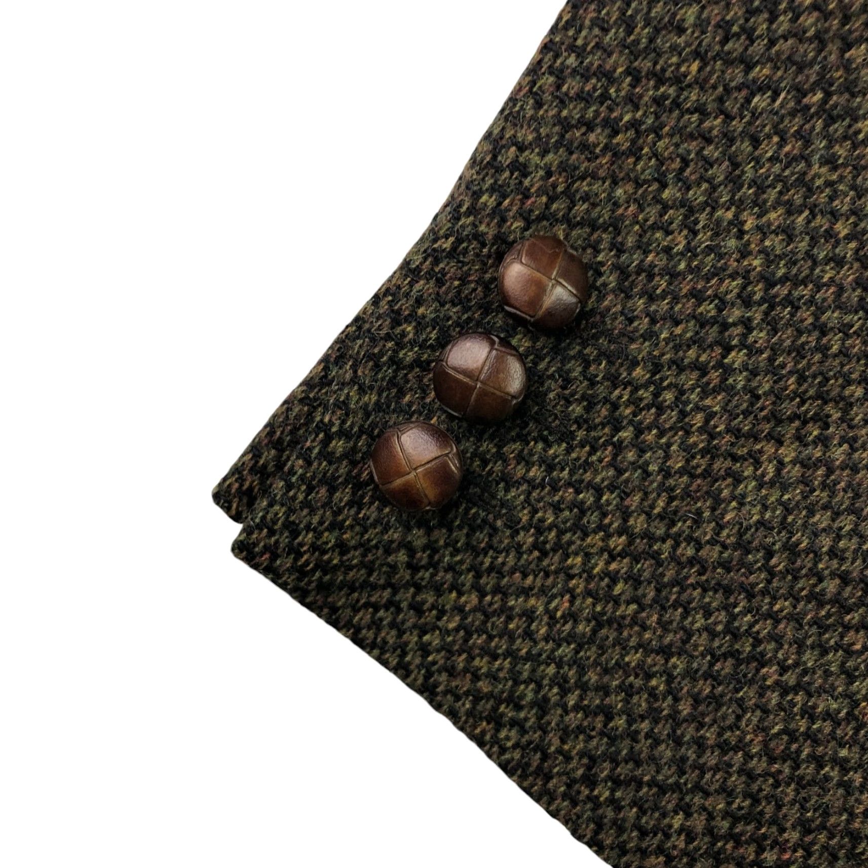Pierre Cardin Pierre Cardin Blazer Tweed Wool Leather Buttons Notch Lapel Single-Breasted 42 R Classic Brown Red Italy Men Men’s Vintage No Size 42R - 5 Thumbnail