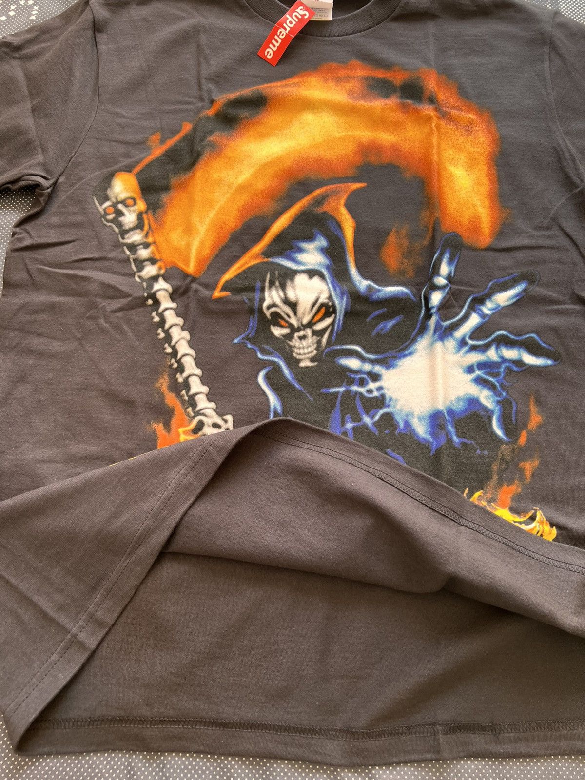 Supreme M Supreme Grim Reaper Tee Black t-shirt skeleton flames pray Size US M / EU 48-50 / 2 - 16 Thumbnail