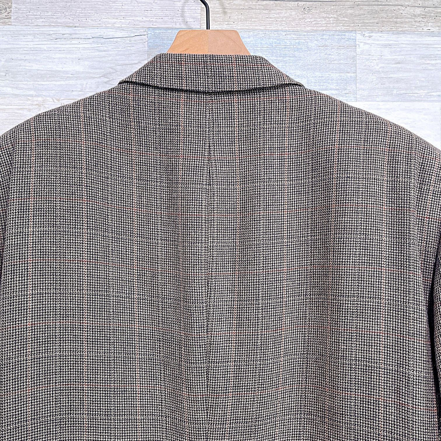 Jos. A. Bank Jos A Bank Wool Tweed Sport Coat Jacket Brown Windowpane 46R Size 46R - 6 Thumbnail