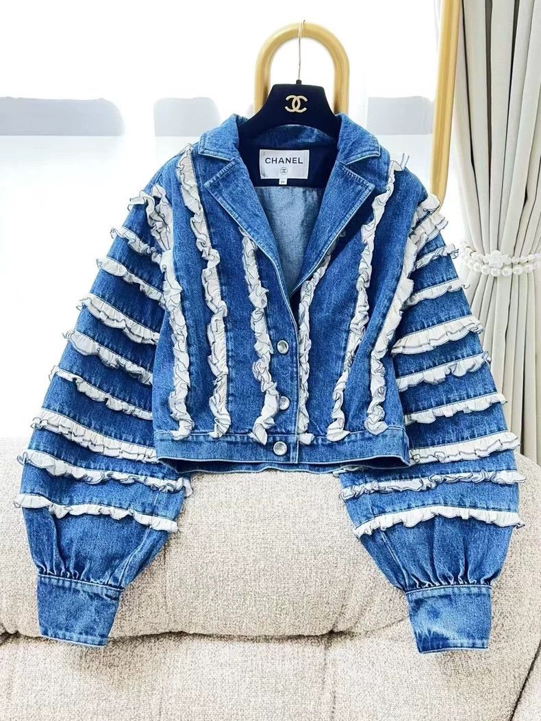 Chanel Chanel 20S Denim Jacket with Ruffles - dmc Size US XS / EU 42 / 0 - 1 Thumbnail
