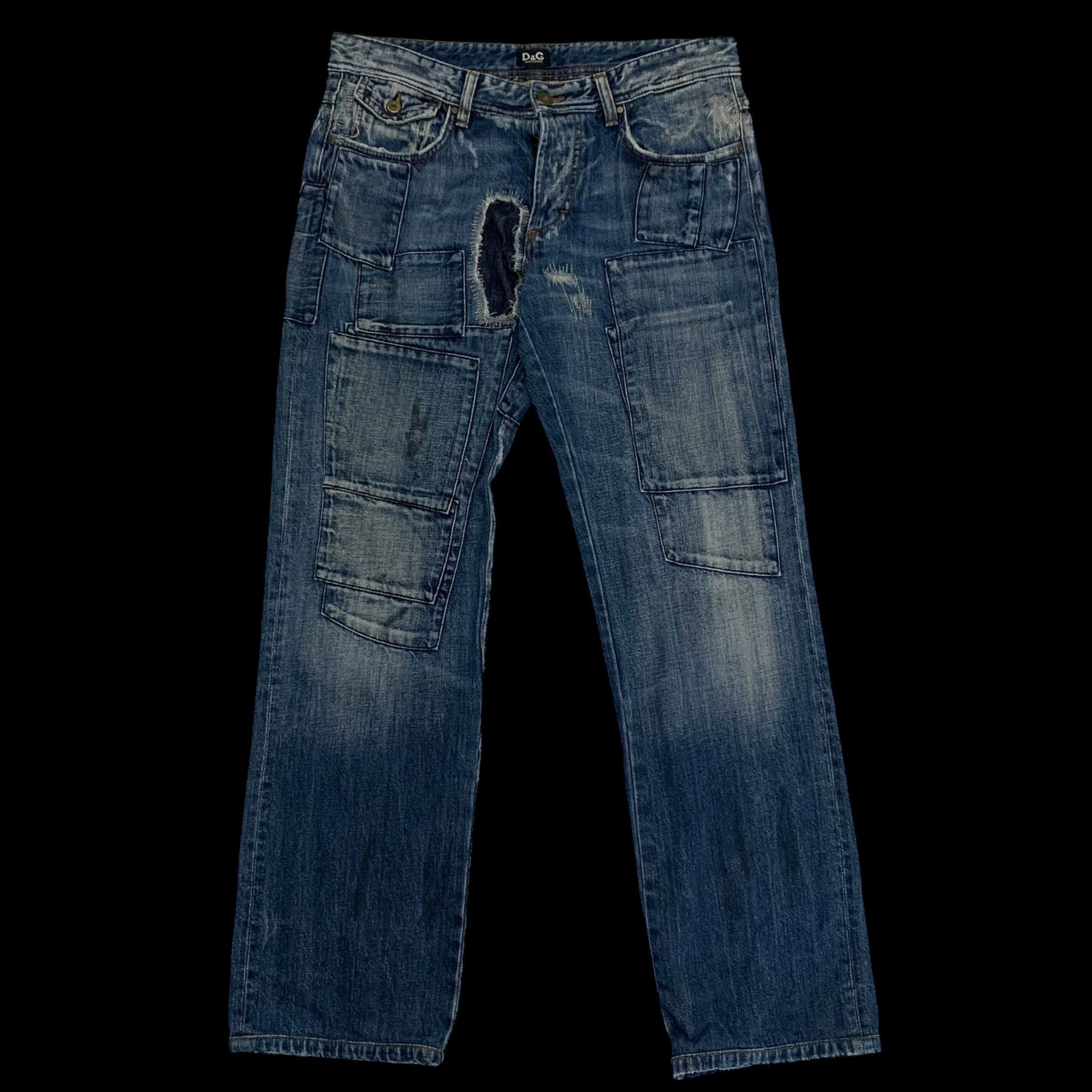 Dolce & Gabbana 2000s Patchwork Boro Distressed Jeans (Size