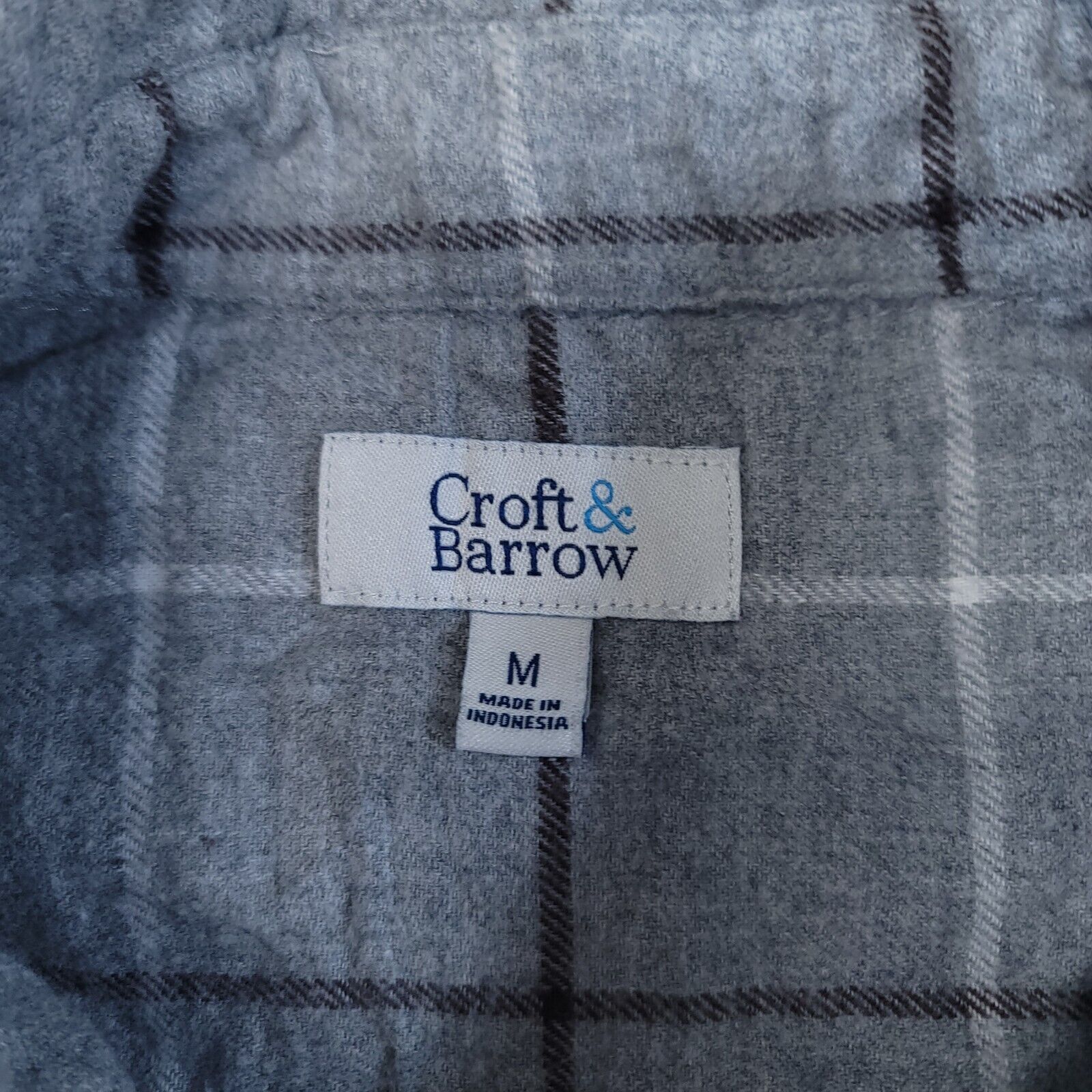 Croft & Barrow Croft & Barrow Windowpane Flannel Shirt Mens Size L Gray Size US L / EU 52-54 / 3 - 3 Thumbnail