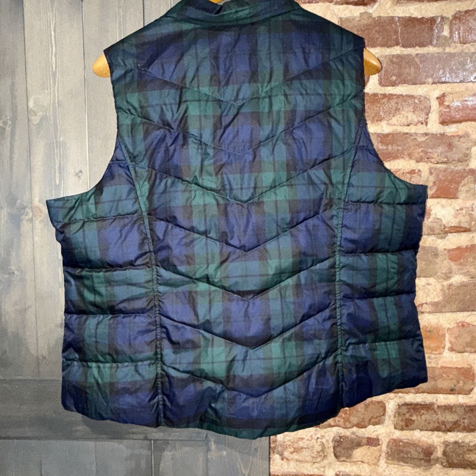 Lands' End Lands End Men’s Full Zip Down Puffer Vest Plaid 2XL EUC 20W Size XXL / US 16-18 / IT 52-54 - 6 Thumbnail