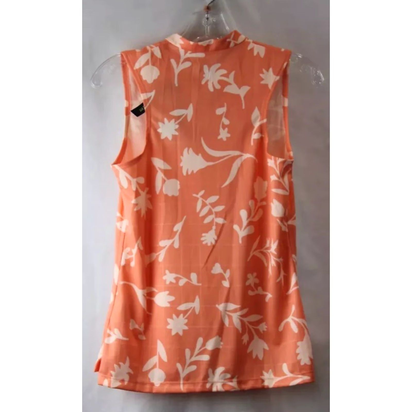 Nike Nike Womens Polo Shirt XS Coral Pink/White Floral V-Neck Sleeveless Size XS / US 0-2 / IT 36-38 - 2 Thumbnail