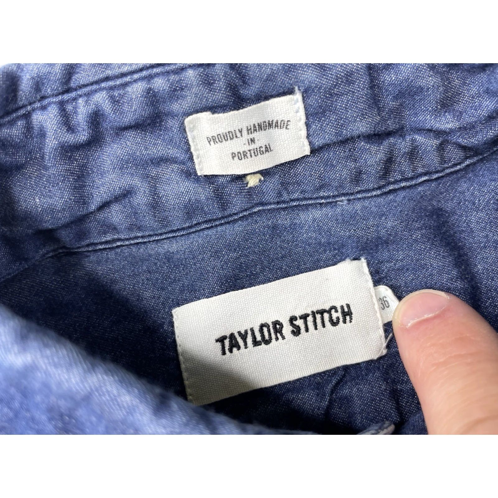 Taylor Stitch Taylor Stitch Chambray Denim Button Down Long Sleeve Shirt 36 Men Regular Blue Cotton Button-Up Shirt Mens Size US M / EU 48-50 / 2 - 3 Thumbnail