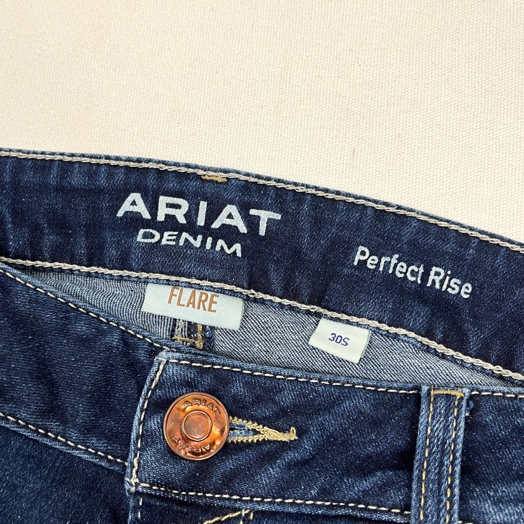 Ariat Ariat Flare Jeans Womens 30S W30 L30 Dark Blue Denim Perfect Rise Cowgirl Rodeo Jeans Size 30" / US 8 / IT 44 - 2 Thumbnail