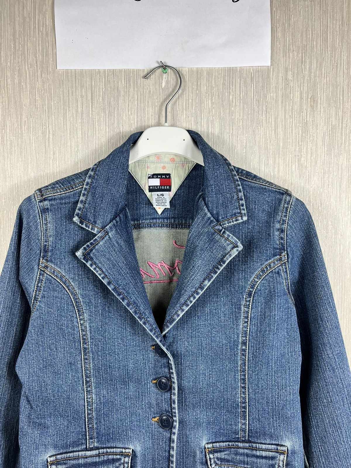 Tommy Hilfiger × Vintage Vintage Tommy Hilfiger y2k denim blazer juicy jacket floral Size L / US 10 / IT 46 - 4 Thumbnail