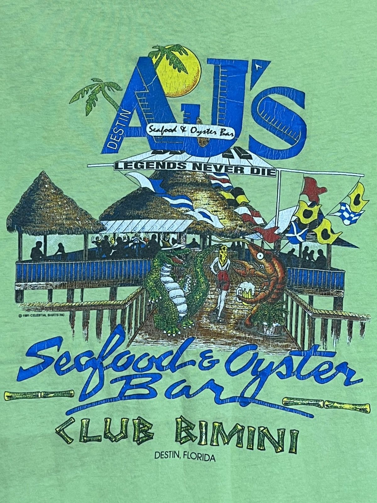 Vintage Vintage 90s AJ’S SEAFOOD & OYSTER BAR florida tee shirt Size US M / EU 48-50 / 2 - 5 Thumbnail