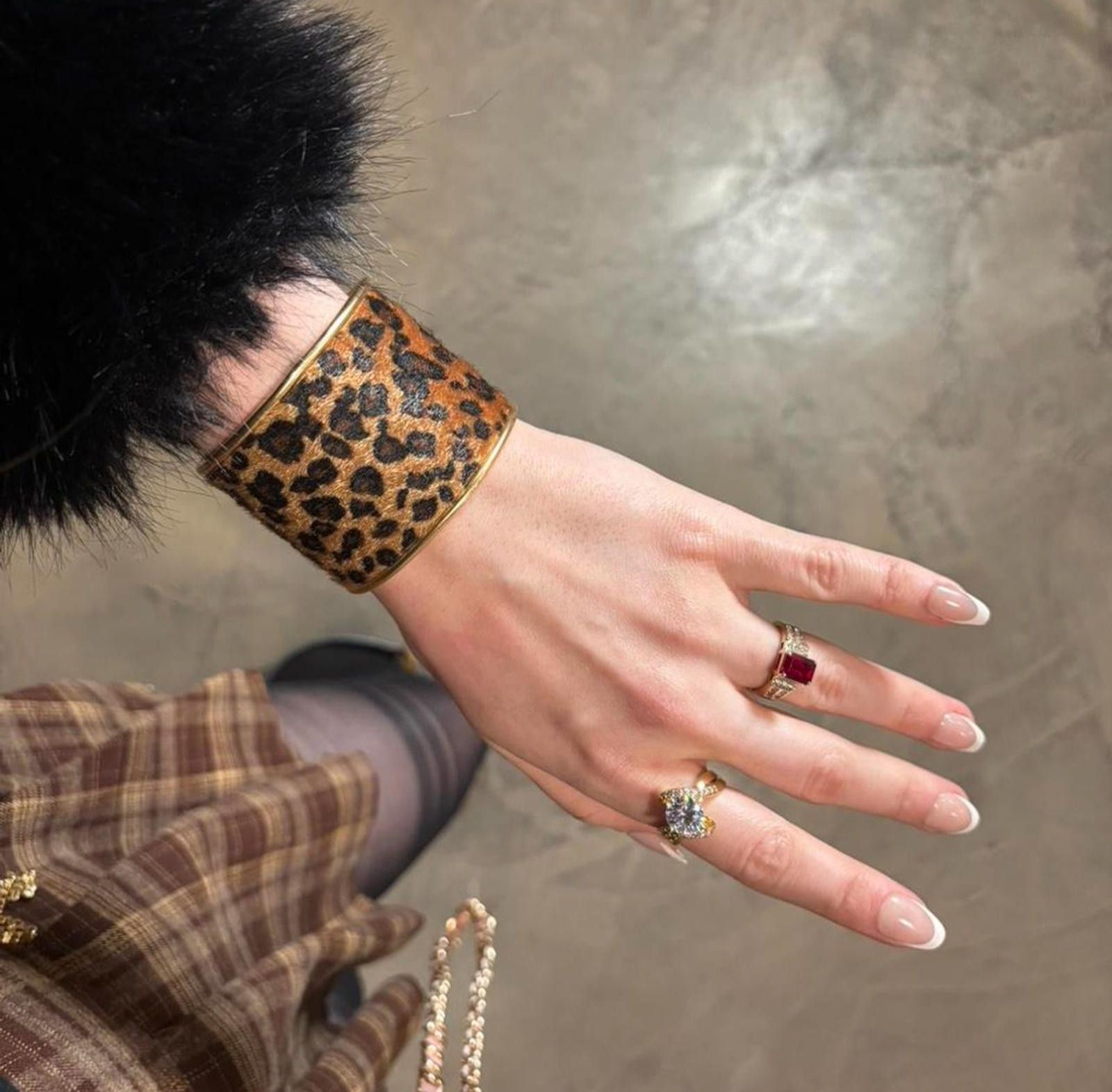 Other Cheetah Leopard Fur Bracelet Jewelry Bangle Adjustable Size ONE SIZE - 4 Thumbnail