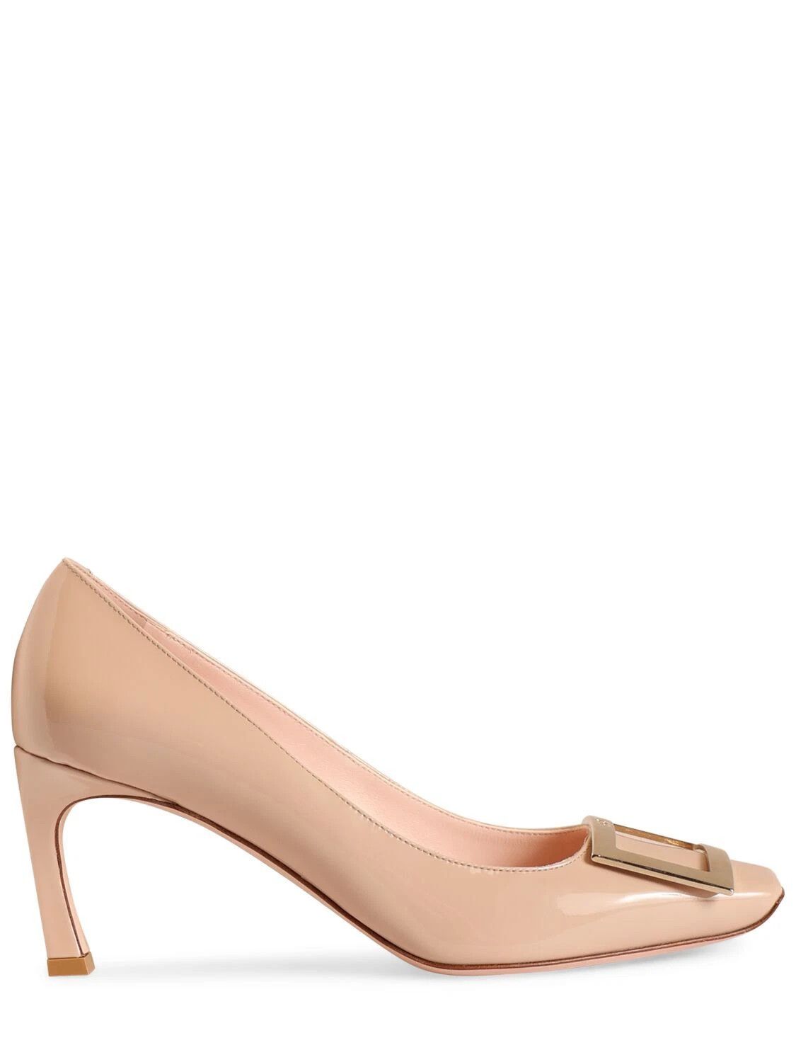 ROGER VIVIER Trompette Nude 70mm Patent Pumps New