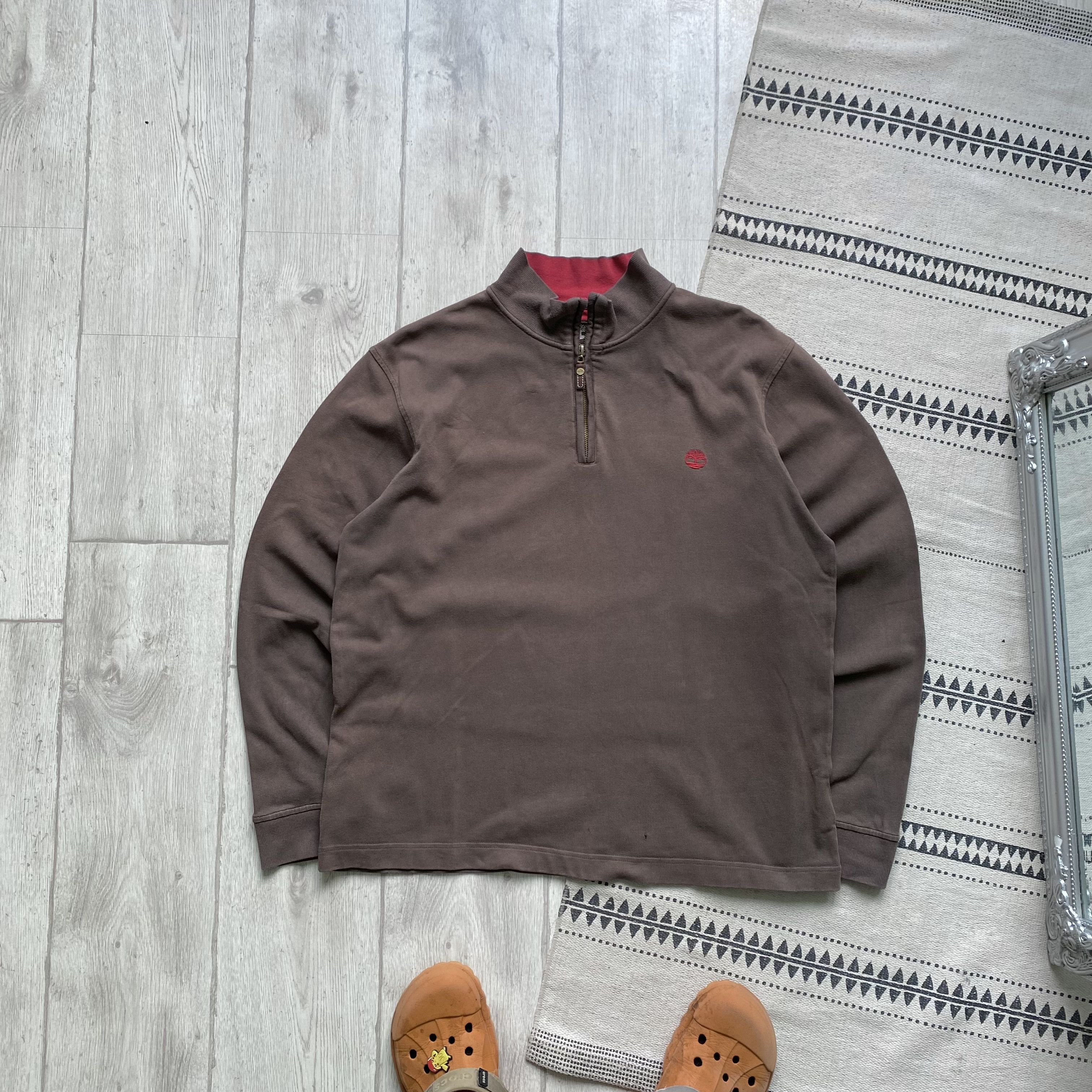Timberland Vintage FADED Timberland half zip sweater light sweatshirt Size US XL / EU 56 / 4 - 2 Thumbnail
