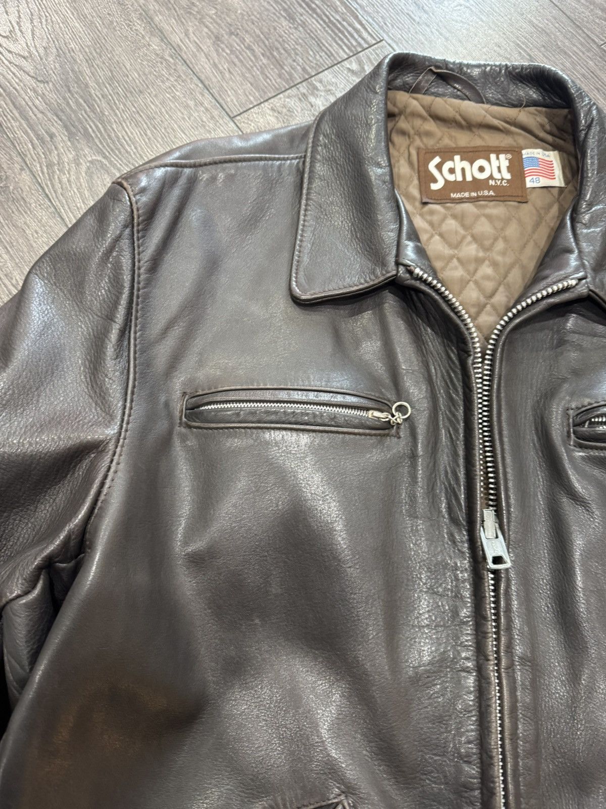 Schott Schott 544 deep brown cowhide leather jacket size 48 Usa Size US XXL / EU 58 / 5 - 10 Thumbnail