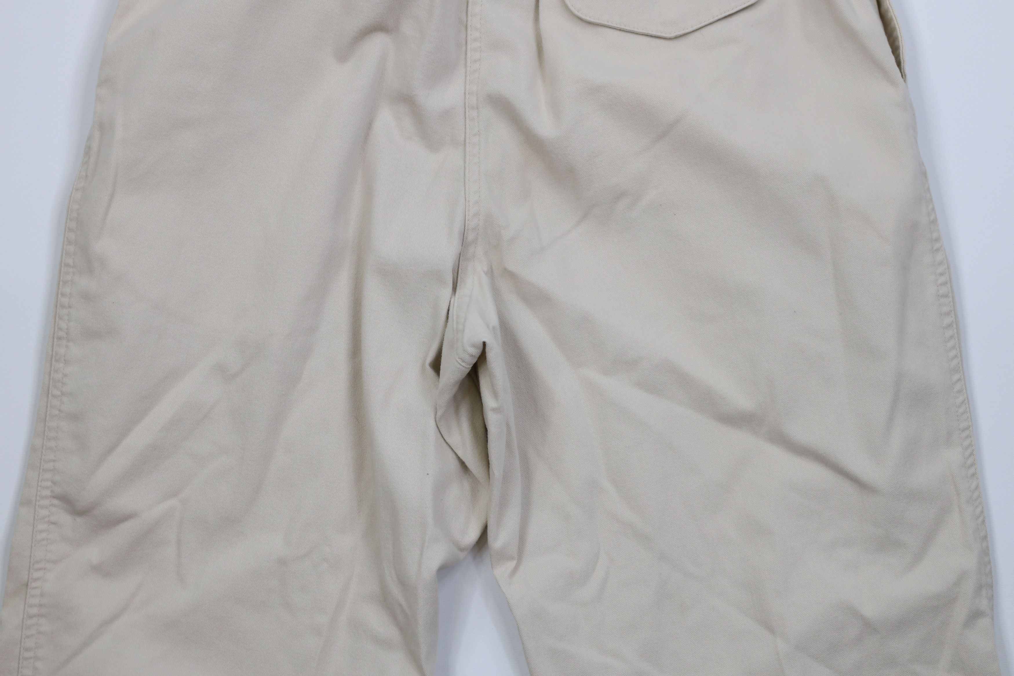 Lands' End Vintage 90s Lands End Wide Leg Twill Pants Beige Cotton USA Size US 38 / EU 54 - 14 Thumbnail