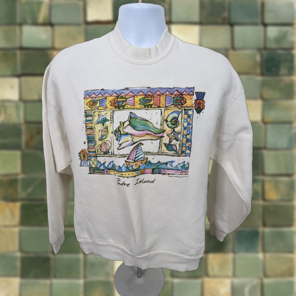 Vintage VINTAGE Padre Island Sweatshirt Crewneck Pullover Cotton Yellow L Unisex Adults Size Large Size L / US 10 / IT 46 - 1 Thumbnail