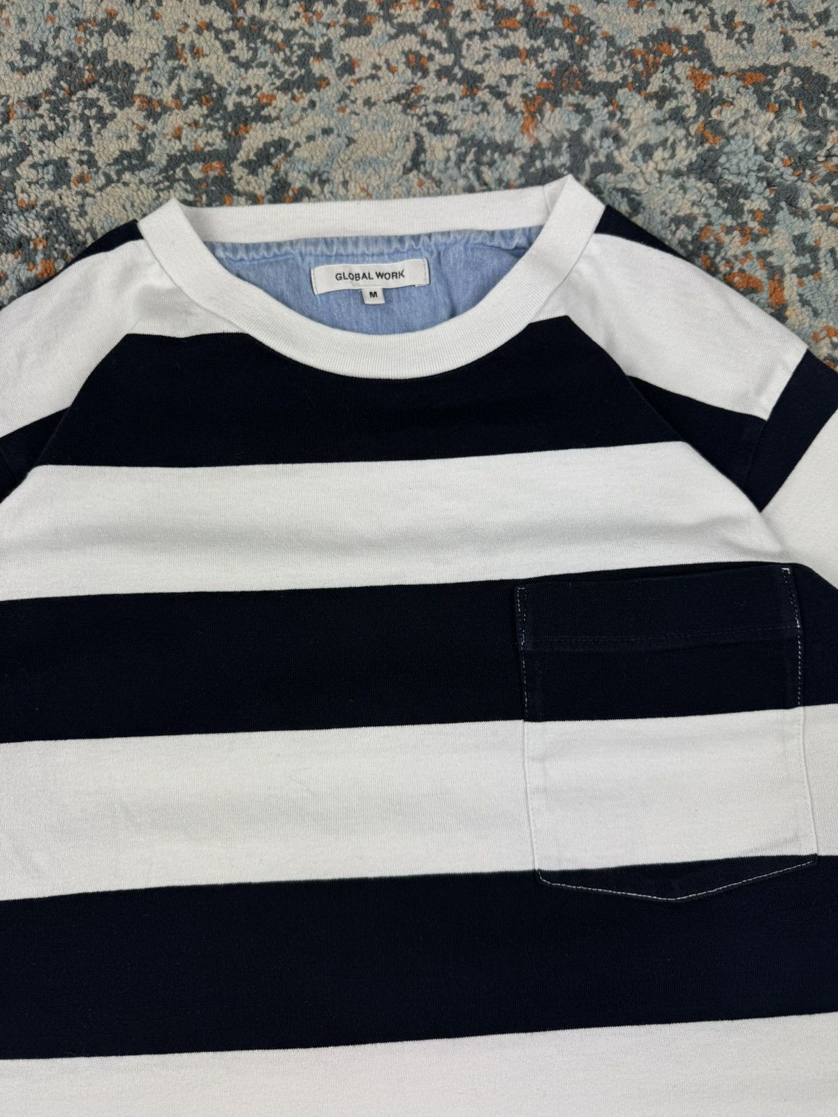 Global Work Global Work layered striped pocket tee avant garde style Size US M / EU 48-50 / 2 - 5 Thumbnail