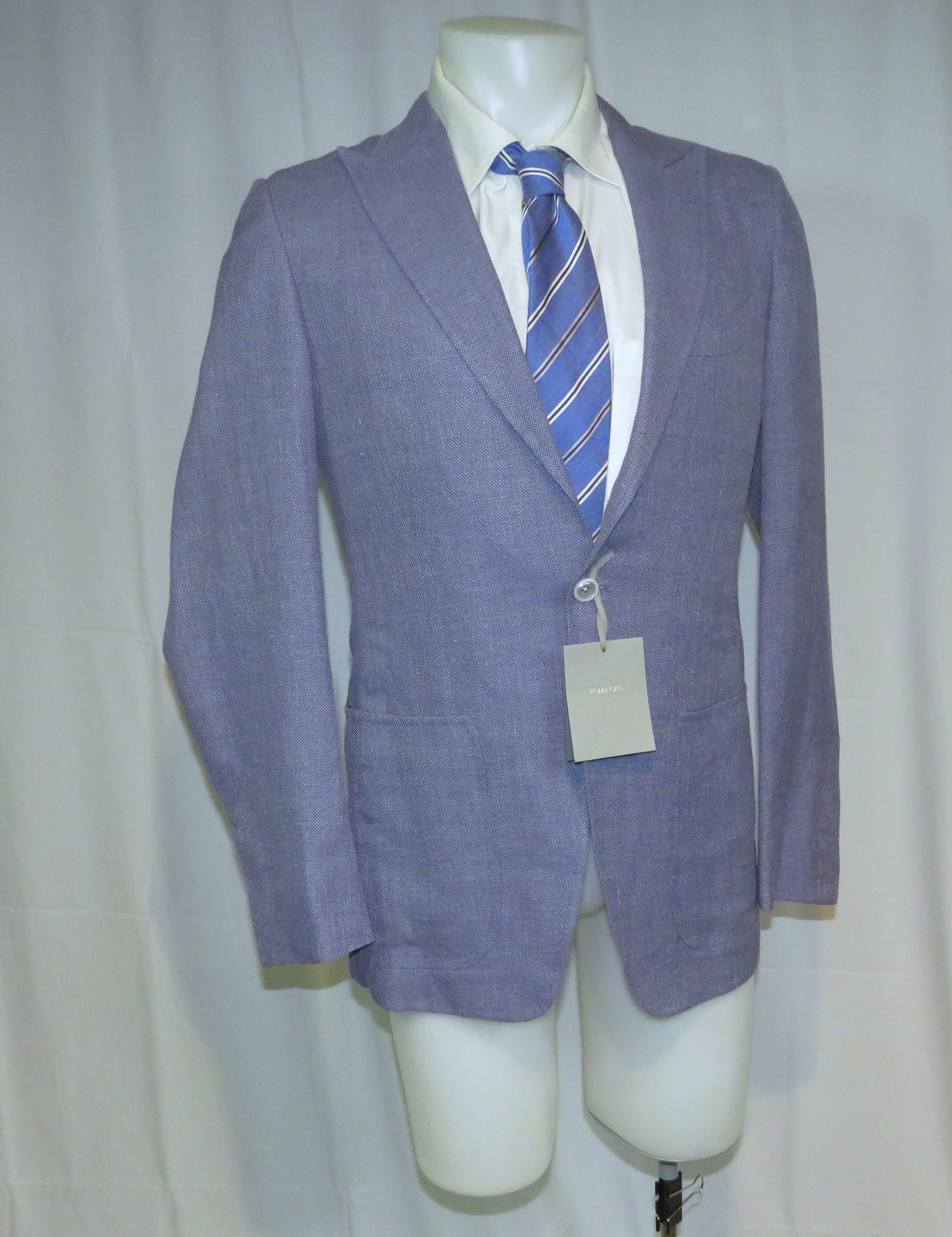 Tom Ford Base S Purple Weave Silk Blend Two Button Blazer 38R NWT Size 38R - 7 Thumbnail