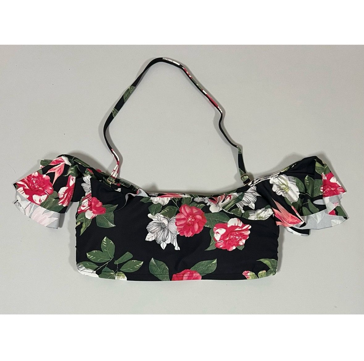 Vince Camuto Off-the-Shoulder Floral Ruffle Bikini Top Swimwear Size S 🌹✨ Size S / US 4 / IT 40 - 1 Thumbnail