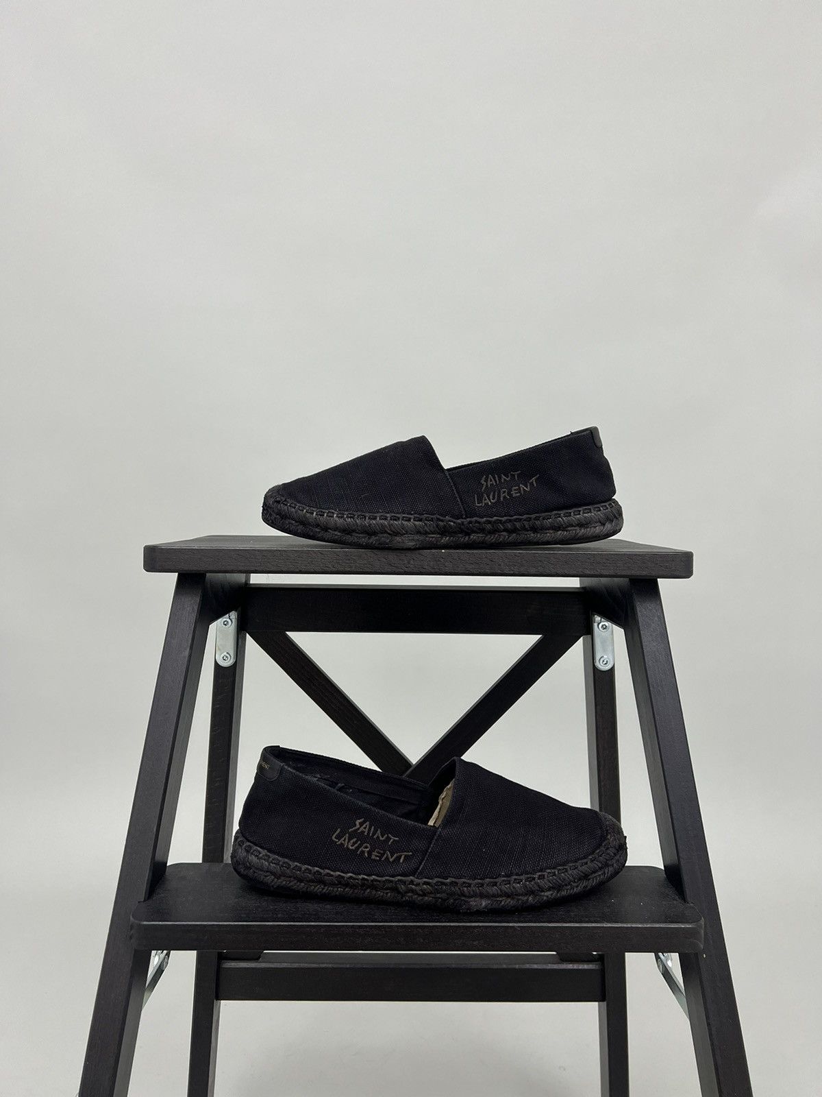 Saint Laurent Paris Saint Laurent Womens Espadrilles Black Size 37 Size US 7 / IT 37 - 2 Thumbnail