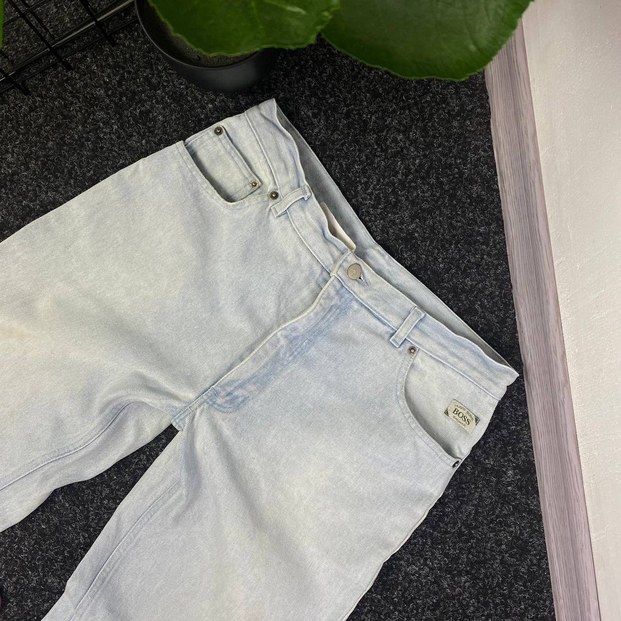 Hugo Boss × Vintage 80s Hugo Boss Vintage Denim Pants Baby Blue Baggy Size US 32 / EU 48 - 2 Thumbnail