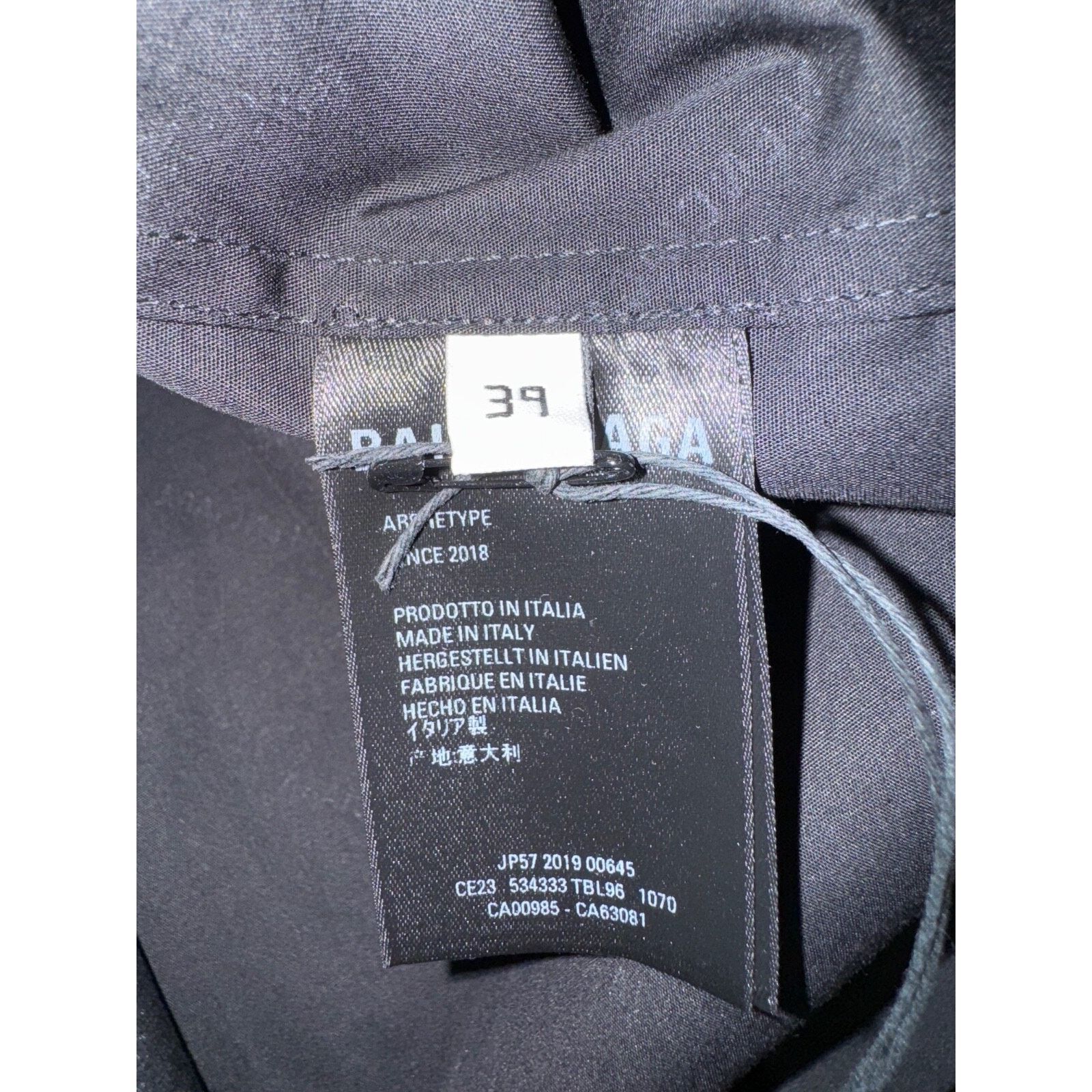 Balenciaga Balenciaga Black White All Over Logo Long Sleeve Button Up Size US M / EU 48-50 / 2 - 16 Thumbnail
