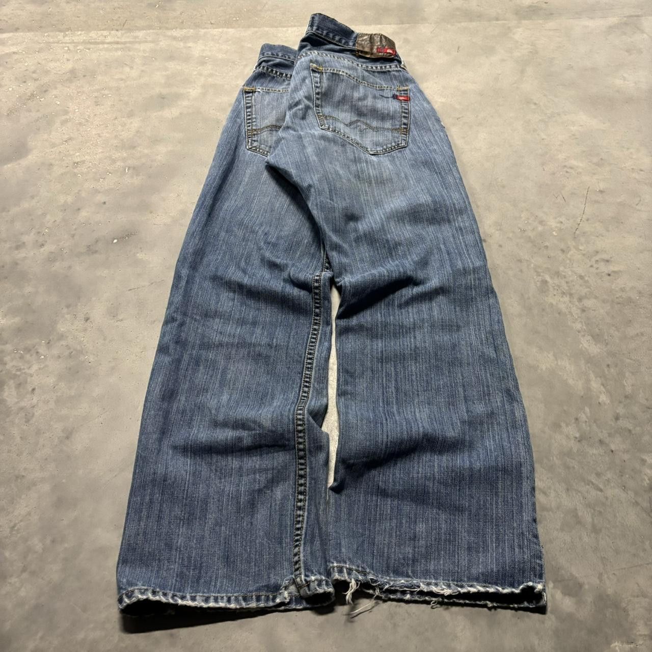 Japanese Brand × Vintage Crazy Vintage Y2K/2000s Grunge Medium Wash Distressed Denim Jeans! Size US 30 / EU 46 - 4 Thumbnail