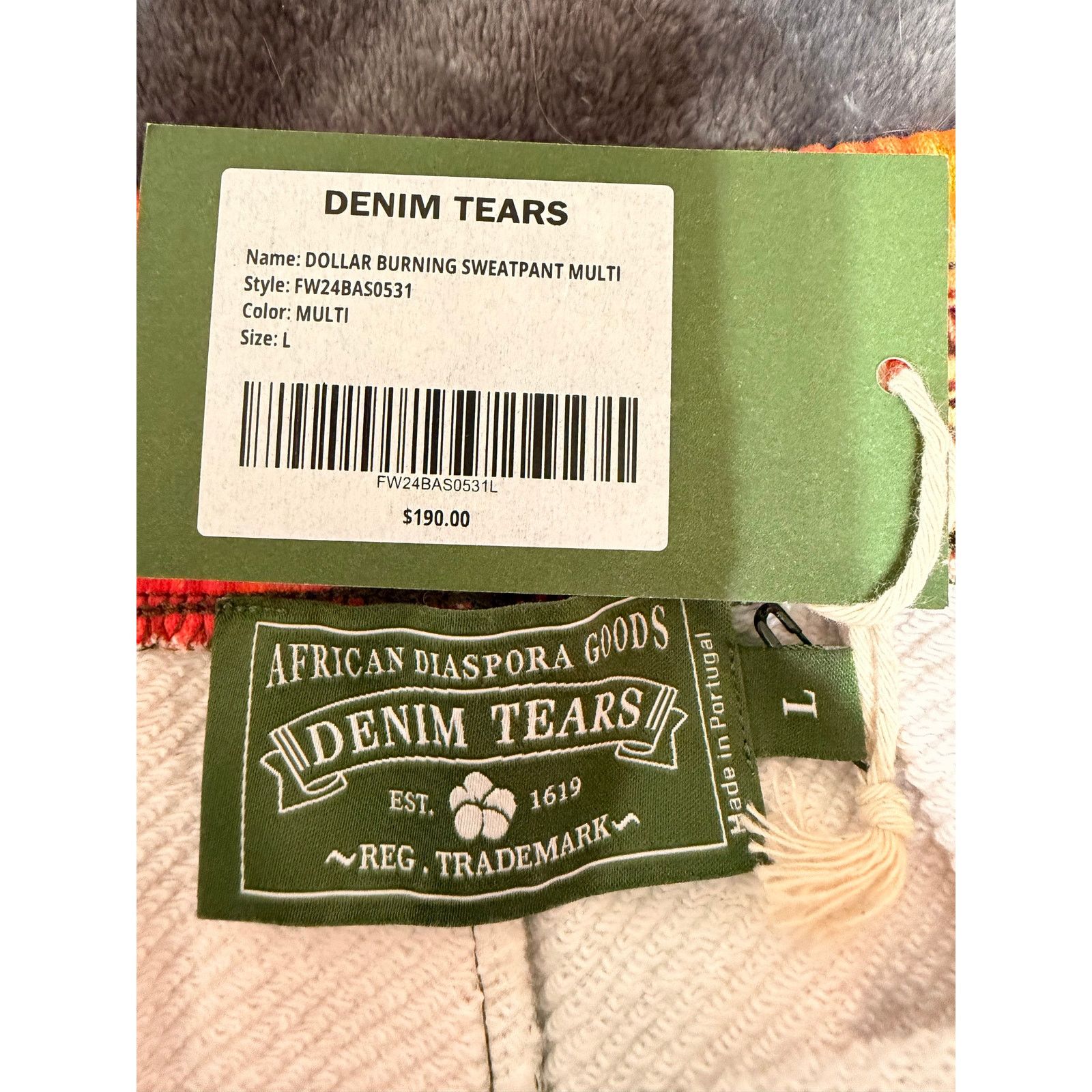 DENIM TEARS DENIM TEARS BURN IT ALL SWEATPANTS SIZE L NEW Size US 36 / EU 52 - 2 Thumbnail