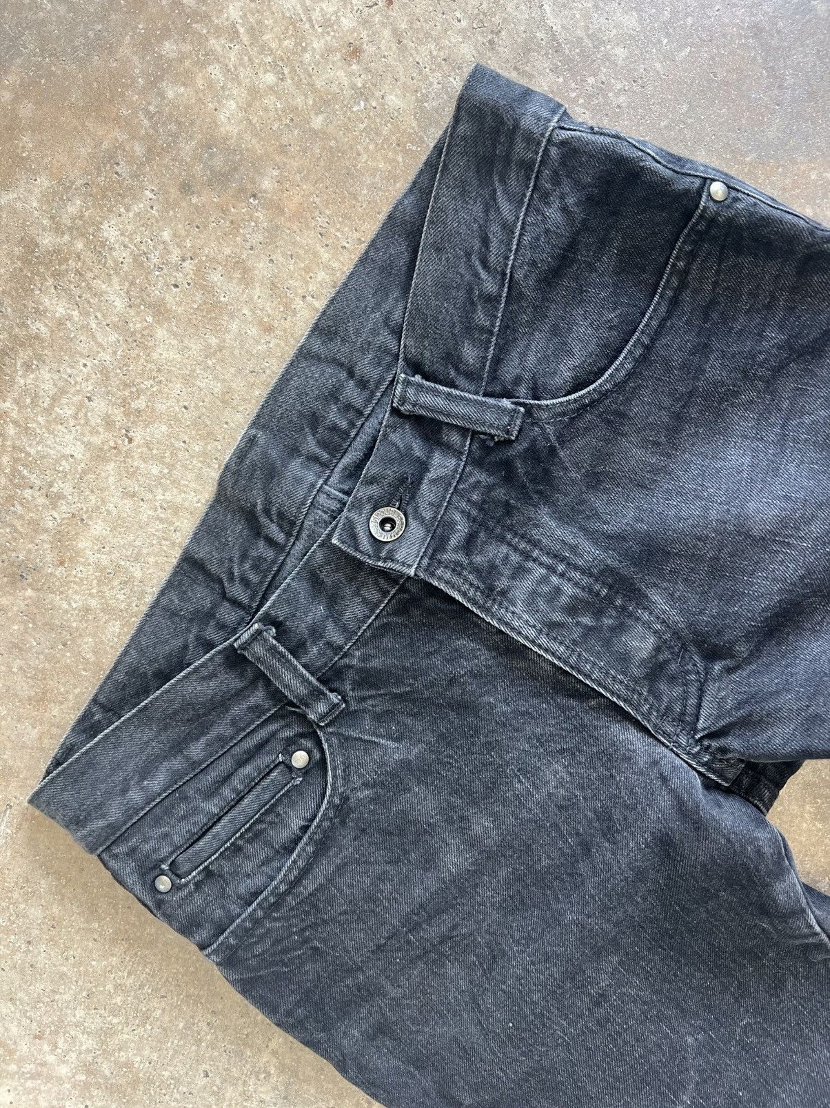 5351 POUR LES HOMMES Y2K 5351 Pour Les Homme Flare Python Black Denim Size US 33 - 7 Thumbnail