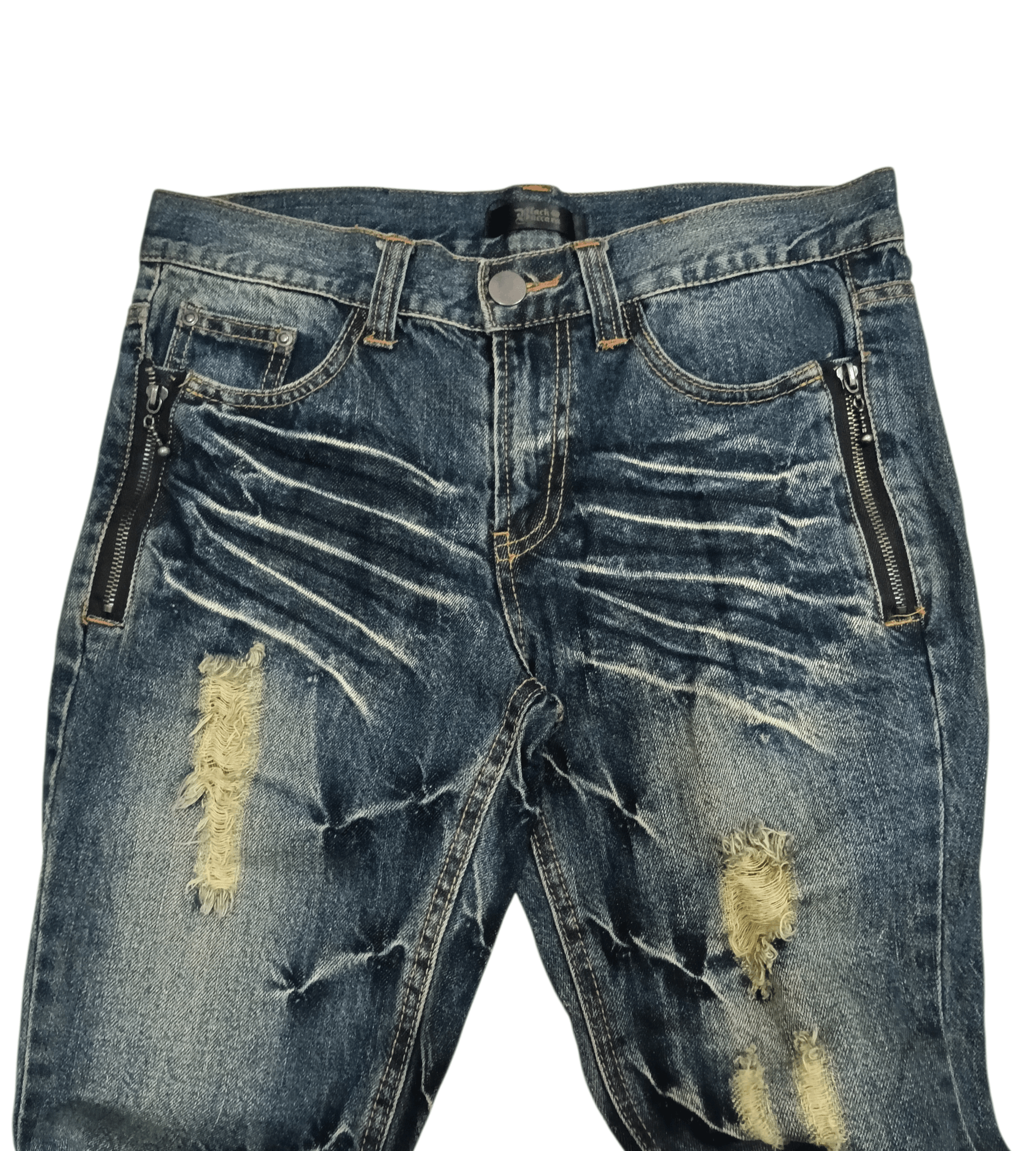 Japanese Brand 💥 Black Baccara Bootcut Clawmark Honeycomb Flared Denim 💥 Size US 32 / EU 48 - 9 Thumbnail