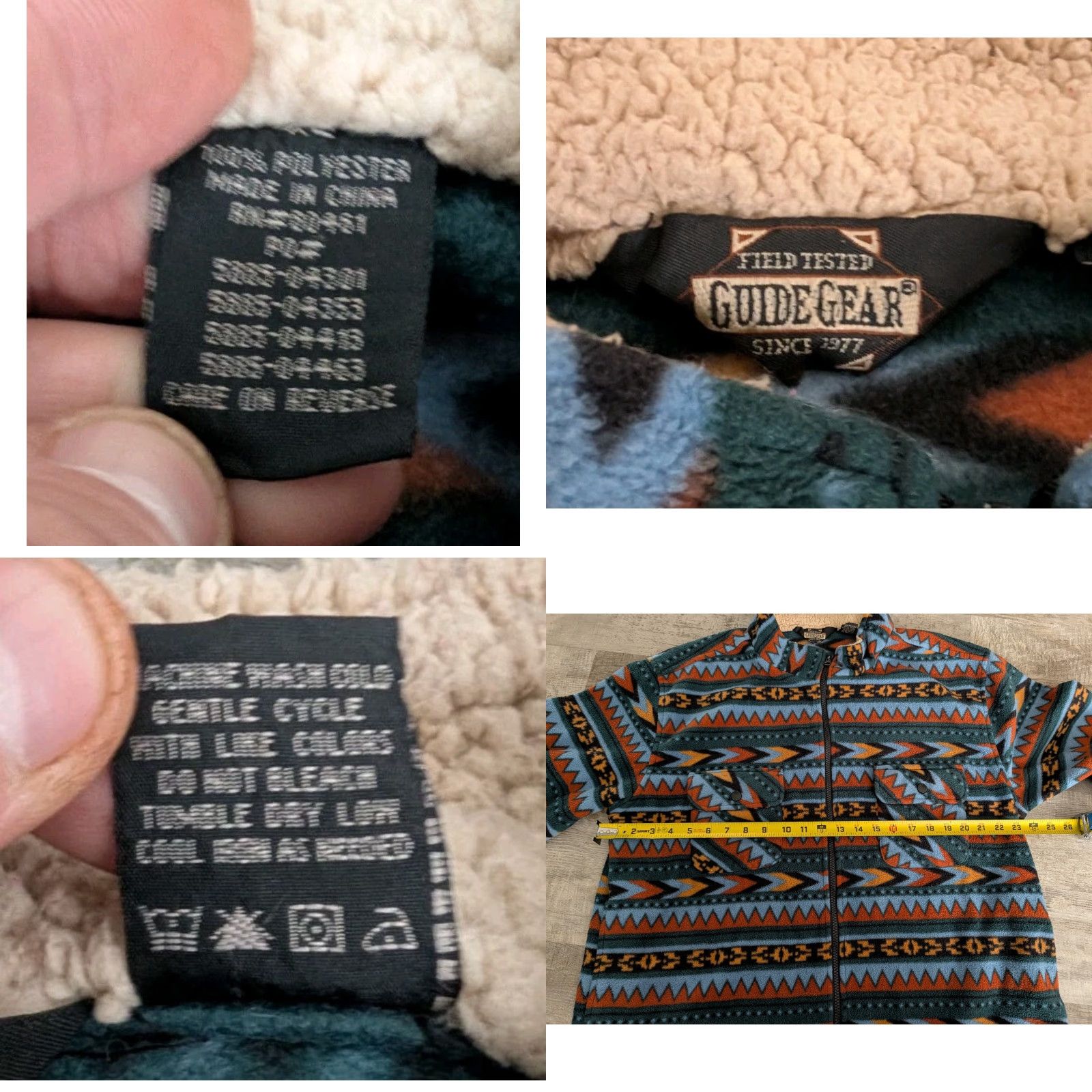 Vintage VINTAGE Guide Gear Mens Full Zip Aztec Southwest Print Sherpa Lined Collar Fleece Jacket XL Blue Mens 90s Southwestern Outdoor Hiking Walking Size US XL / EU 56 / 4 - 8 Thumbnail
