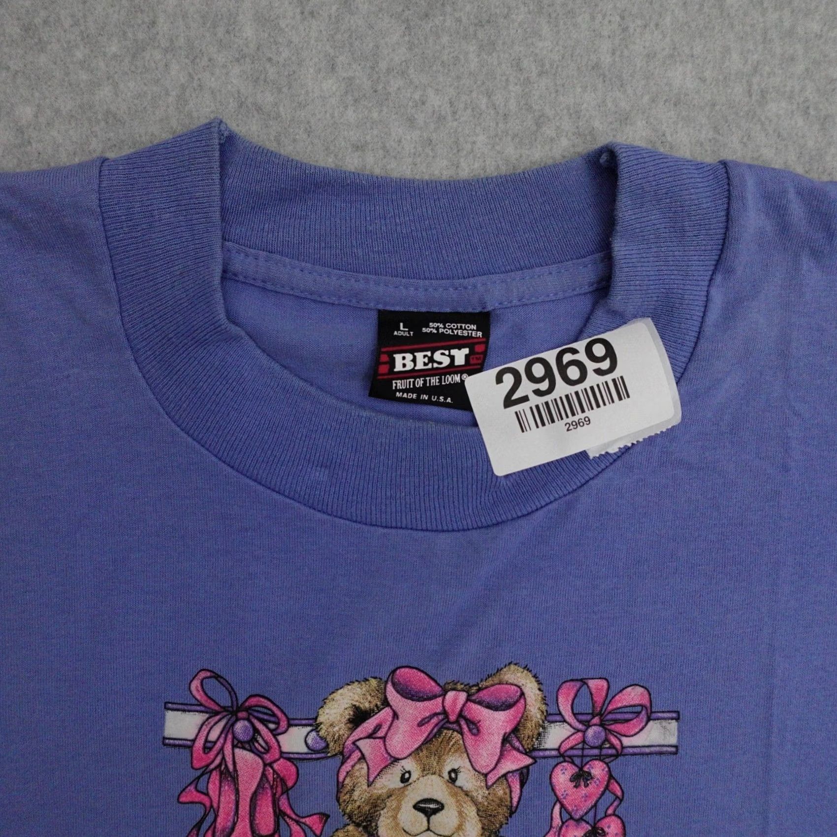 Fruit Of The Loom Vtg Fruit of the Loom Ballerina Bear Tshirt in Blue Graphic Womens Large Size L / US 10 / IT 46 - 4 Thumbnail
