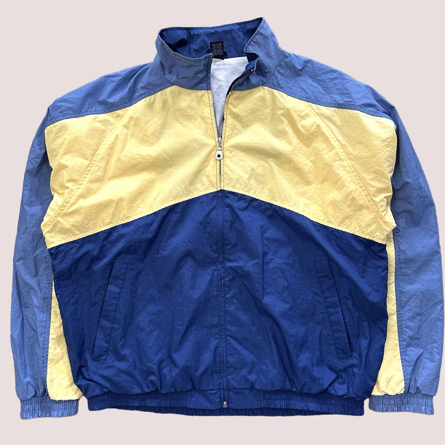 Lands' End VINTAGE Lands' End Track Jacket Windbreaker Mens L Full Zip Nylon Blue Size US L / EU 52-54 / 3 - 1 Thumbnail