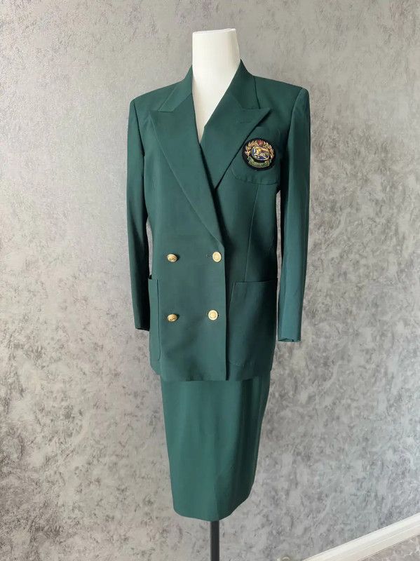 Burberry Burberry Green Wool Long Coat for Women Size XL / US 12-14 / IT 48-50 - 1 Thumbnail