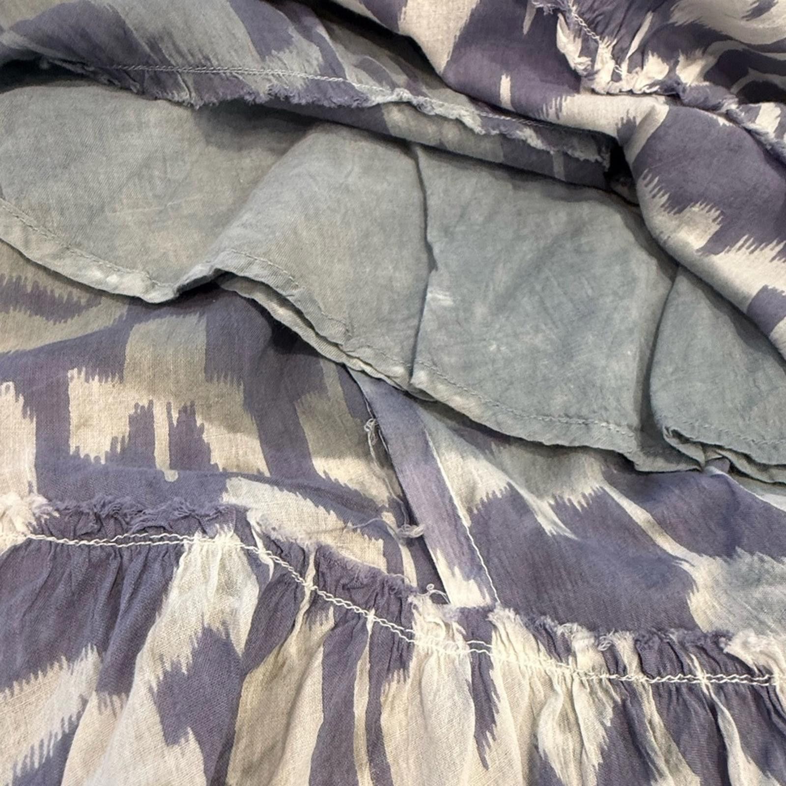 Other Chaudry KC tiered ruffle mini skirt in blue gray & white LG Size 36" / US 14 / IT 50 - 3 Thumbnail