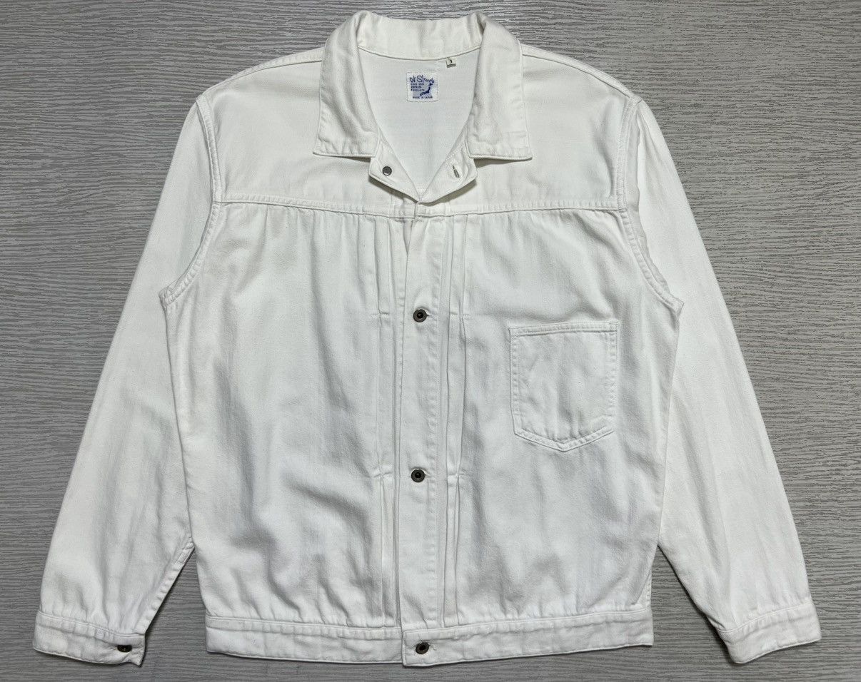 Orslow Orslow - Type 2 Soft Denim White Trucker Jacket Size US S / EU 44-46 / 1 - 1 Thumbnail