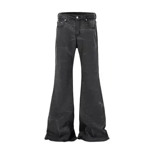 Japanese Brand Washed Wave Patterned Micro Flared Jeans Men Size US 31 - 4 Thumbnail