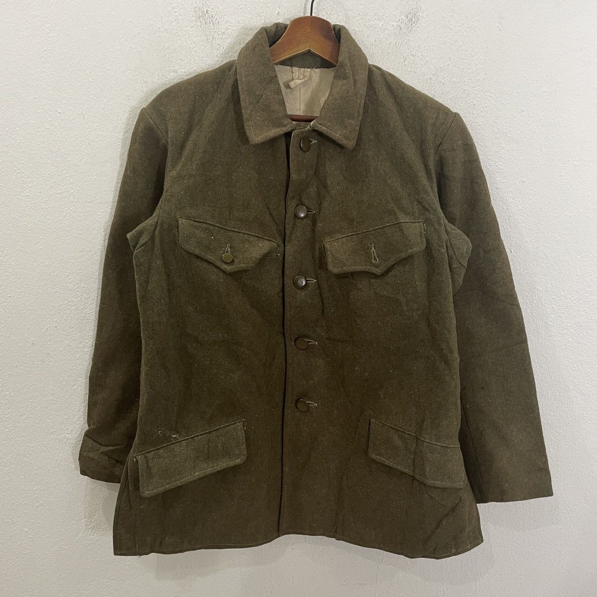 Vintage Vintage 80s Military Wool Jacket Size US S / EU 44-46 / 1 - 1 Thumbnail