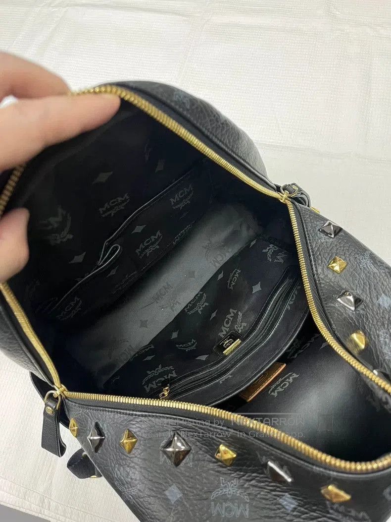 MCM MCM black rivet medium backpack. Size ONE SIZE - 6 Thumbnail
