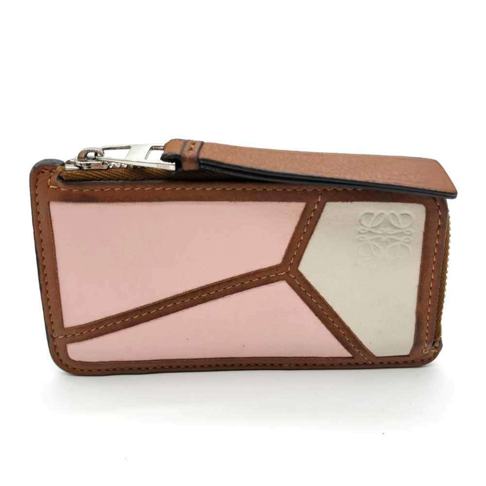 Loewe LOEWE Puzzle Coin Card Holder Fragment Case Mini Pink Leather Size ONE SIZE - 1 Thumbnail