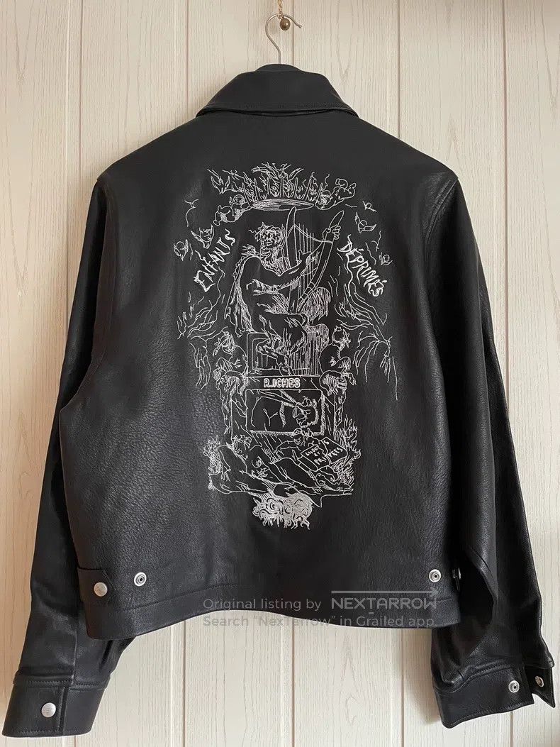 Enfants Riches Deprimes Enfants Riches Deprimes Black Embroidered Leather Jacket Size US L / EU 52-54 / 3 - 2 Thumbnail