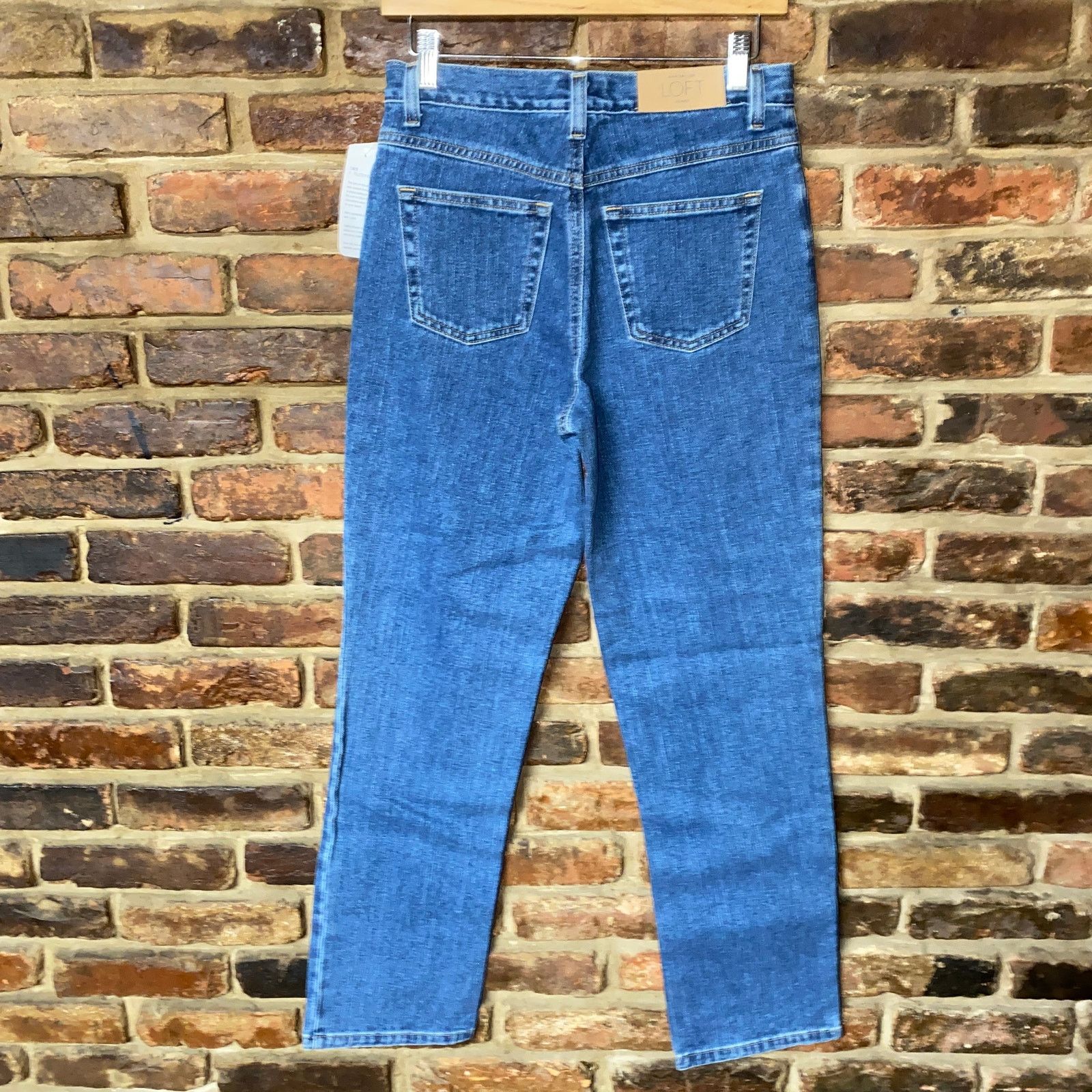 Loft NWT Ann Taylor LOFT Medium Wash Blue Denim Straight Jeans 4 Size 27" / US 4 / IT 40 - 5 Thumbnail