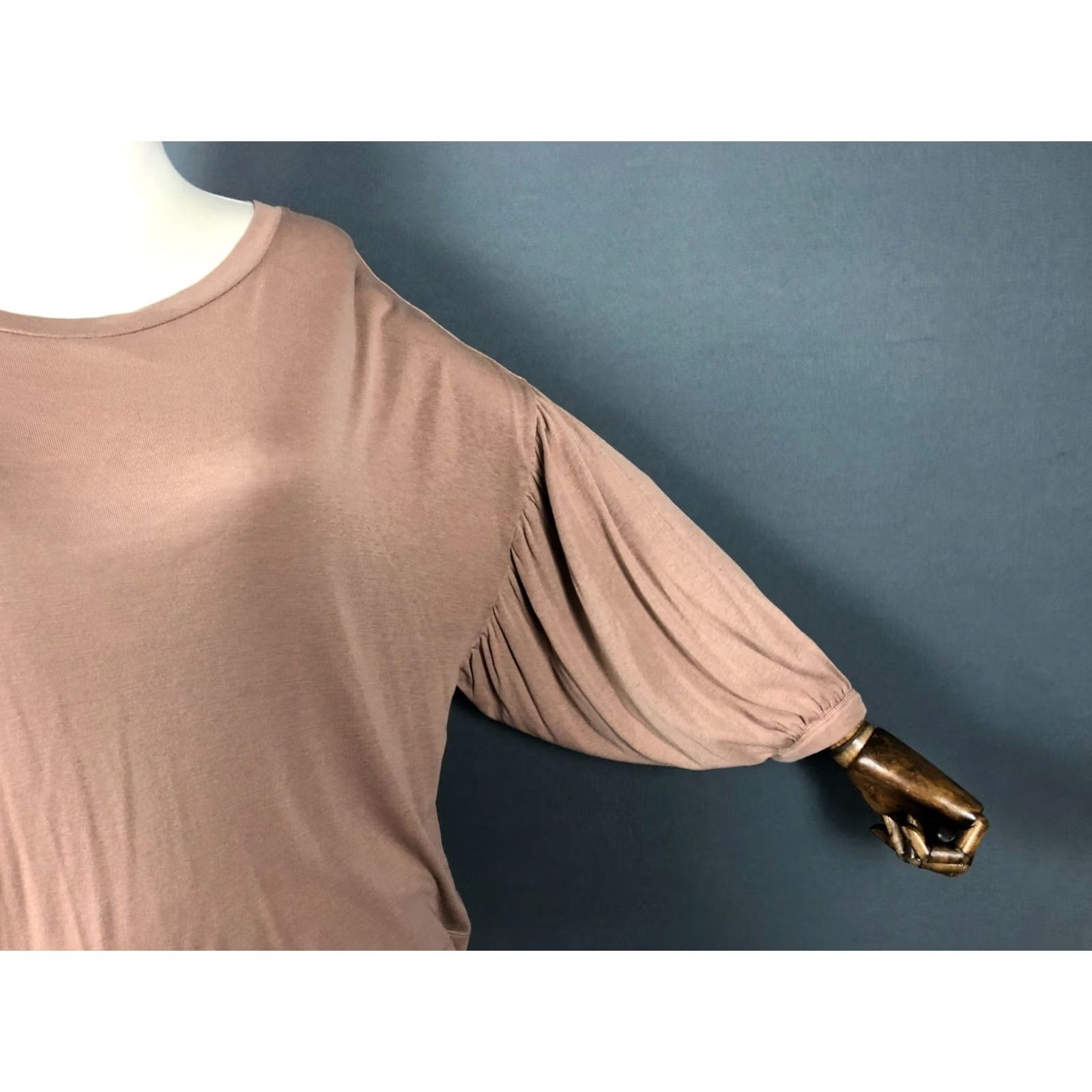 ME+EM ME+EM Blouse Shirt Womens Size S Cotton Brown Bell Sleeve Round Neck 3/4 Sleeve Regular Fit Classic Pattern Size S / US 4 / IT 40 - 7 Thumbnail