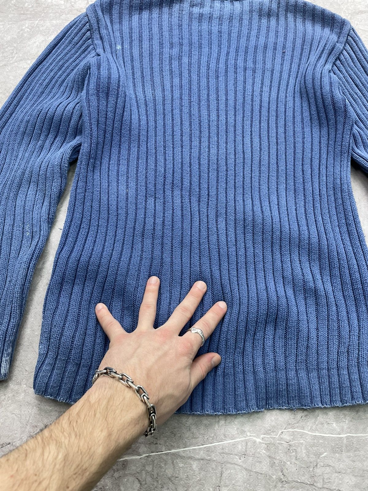 Hysteric Glamour × If Six Was Nine × Moschino Vintage Avant Garde Sweater zip striped ribbed Japanese y2k Size US L / EU 52-54 / 3 - 13 Thumbnail